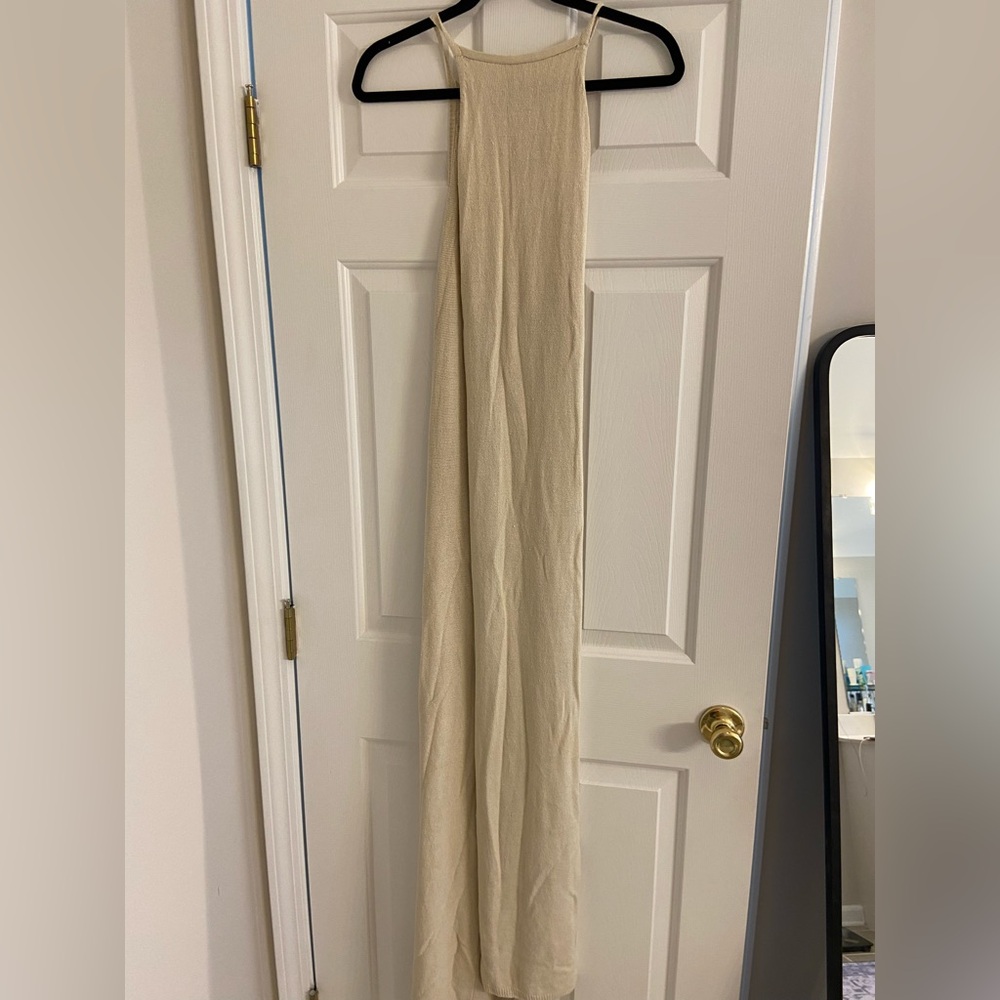 cult gaia Beige Halter Maxi Dress
